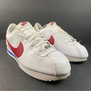Nike Cortez Basic Leather White Red Forrest Gump 2019 819719–103 Mens Size 11